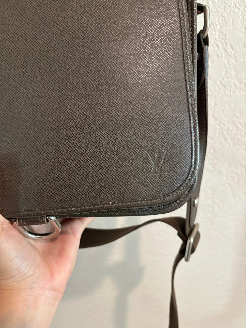 Louis Vuitton Andrei Brown Taiga Crossbody Bag
